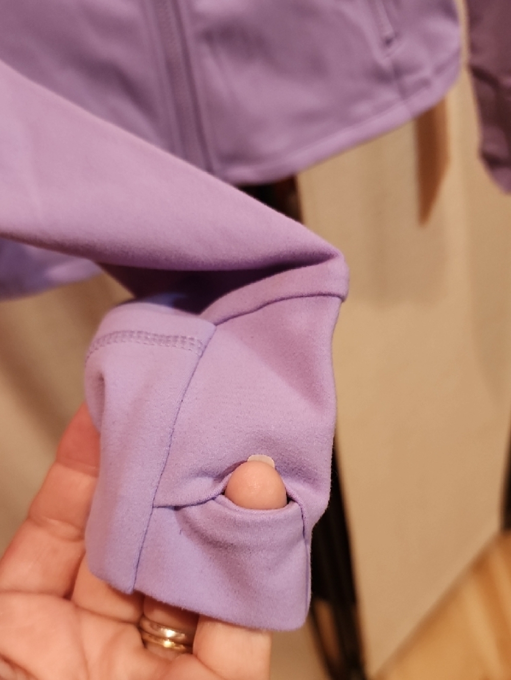 Lightweight Lavender Full-Zip Utility Jacket with Stand Collar - Picture 3 of 6